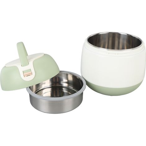 Contenitore termico per alimenti in acciaio inox 304, a prova di perdite, ideale per pranzi veloci, con cucchiaio, per adulti e studenti, 1,2 L, colore verde. (1/5)