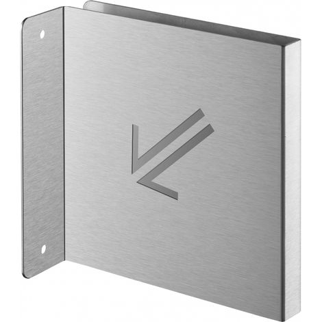 Targa segnaletica <>, acciaio inox spazzolato, 120 x 120 mm, con bordo ripiegato – THIRARD