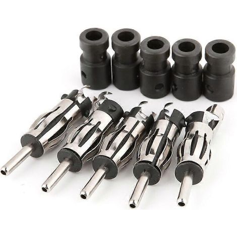 Kit de 5 adaptateurs d’antenne radio et de lecteur CD pour voiture – avec poignées en plastique – compatible avec systèmes audio automobiles