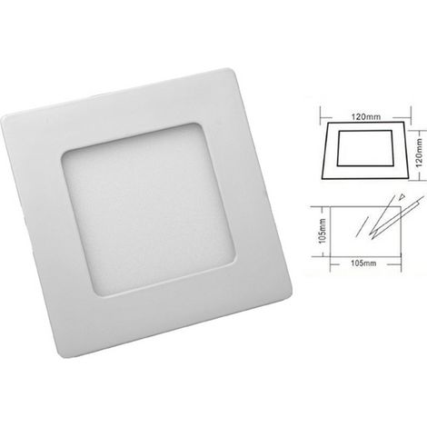 Spot Led Carré Encastrable Extra Plat 6w Blanc Neutre 4000k encastrement 105 x 105 - Digilamp