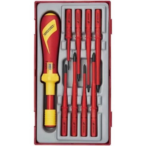 TengTools Set di 9 Cacciaviti Dinamometrici Isolati Rossi
