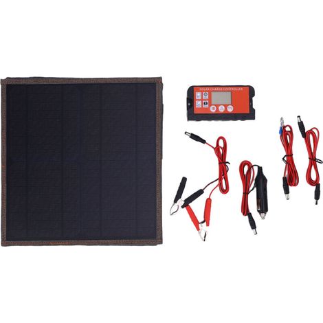 Kit de panneau solaire portable 15 W 5 V en silicium monocristallin, pliable, avec chargeur USB et contrôleur, idéal pour le camping (1/5)