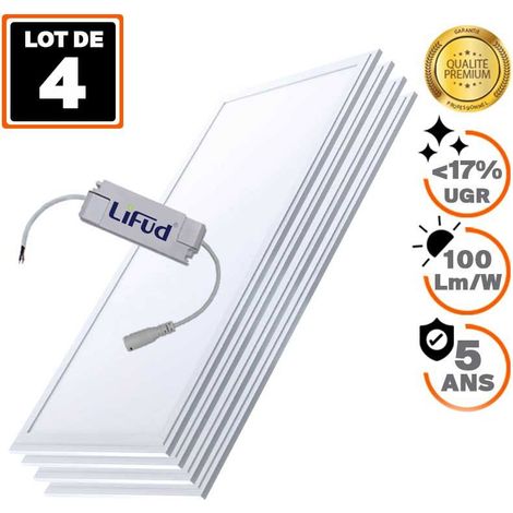 4 Dalles LED PREMIUM Ultra Slim 120x30 40W Blanc Froid 6000k (1/2)