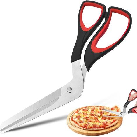 Ciseaux à Pizza, Ensemble Ciseaux à Pizza Multifonctionnels en Acier Inoxydable de Qualité Alimentaire, 27CM - Outils de Coupe pour Pizza, Pâtes, Pâtisseries (1/5)
