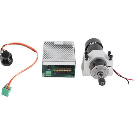 Moteur de broche refroidi par air ER11 500W 12000RPM avec variateur de vitesse et support, idéal pour gravure DIY bois PCB (1/4)