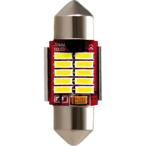 12/24V Led Series - 10 SMD x 1 chip - 12x31 mm - SV8,5-8 - 1 pz - Scatola - Bianco - Doppia polarità - Resistenza incorporata (1/4)