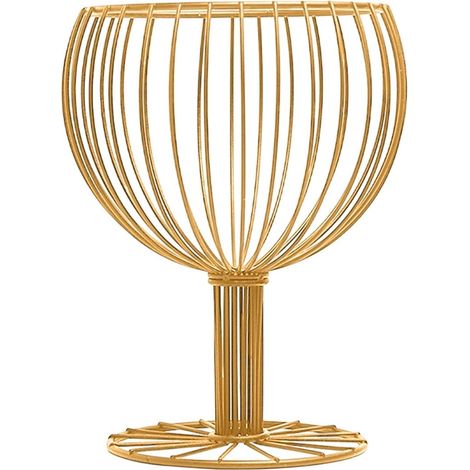 Hohe Obstschale aus Schmiedeeisen, elegantes Serviertablett für Snacks, Aufbewahrungsgestell für Kaffeekapseln und Süßigkeiten, dekoratives Ornament (gold). (1/5)