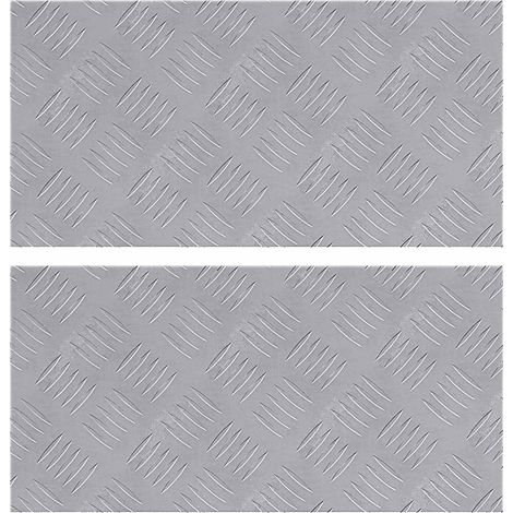 Treppe Tritt Rechtwinklig 2 pcs Silber 50 x 25 cm Aluminium