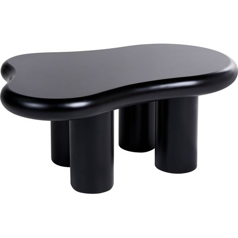 Coffee Table Black PVC Legs 100 x 70 x 40 cm MDF Oval Top Shape Living Room Modern Minimalist ONDLE (1/5)