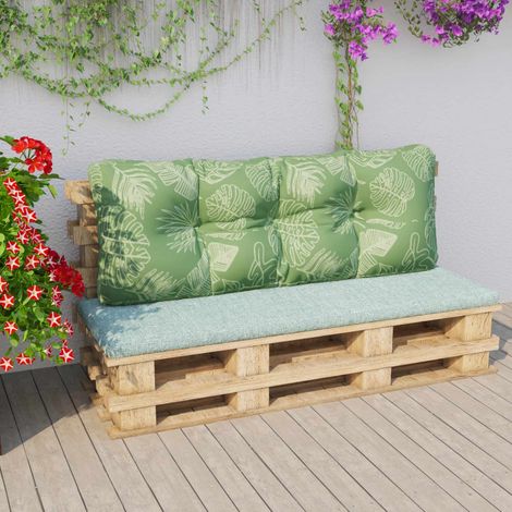Coussin de canapé palette Moderne - Dossier pour canapé à motif de feuilles 120x40x12cm Tissu BV955021 - BonneVie