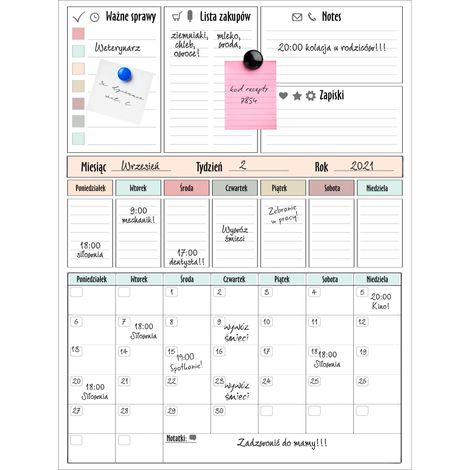 Planner autoadesivo Lavagna magnetica cancellabile a secco Calendario da parete (1/5)