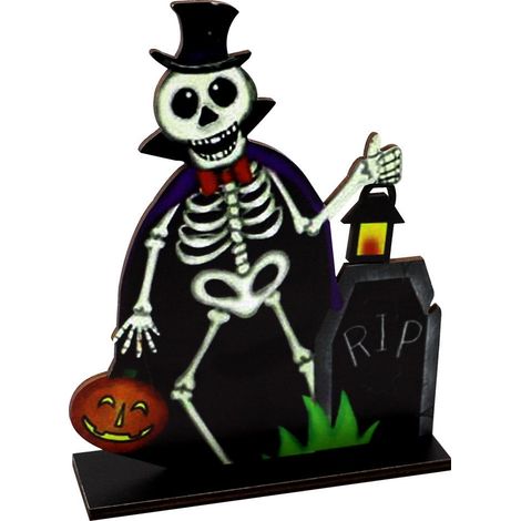 Décoration Halloween - Figurine En Bois Pour Table - Décor De Scène De Fête - Lot De 1 Pièce (1/5)