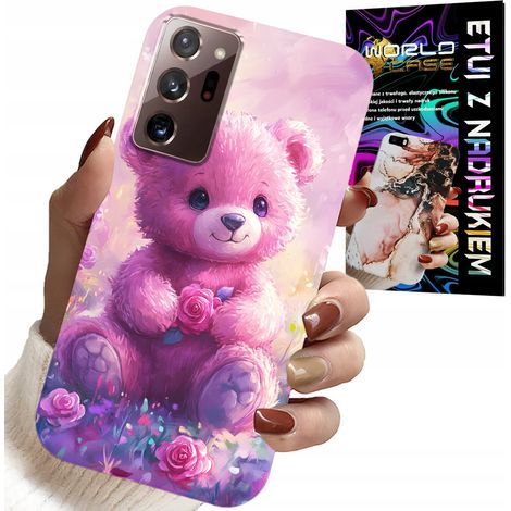 Coque pour Samsung Note 20 Ultra - Adorable ourson sur fond rose, coque + film protecteur (1/5)