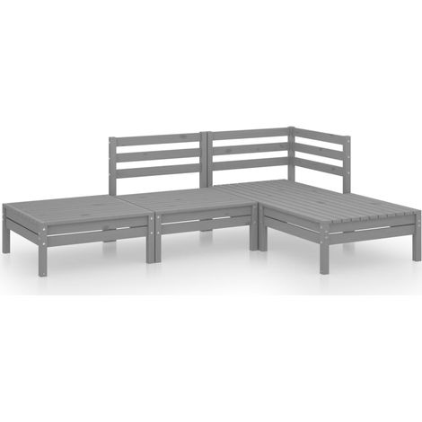 Maison Exclusive - Juego de muebles de jardín 4 piezas madera mac