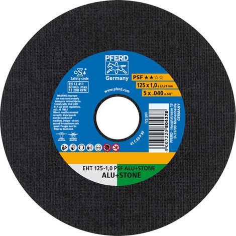 PFERD TOOLS PSF ALU+STONE 61819015 Trennscheibe gerade 125 mm 10 St. Aluminium, NE-Metalle (1/4)