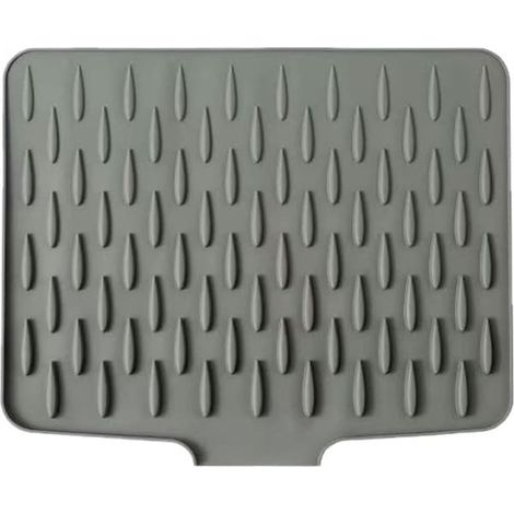 Silicone dish mat for kitchen counter, spill-free drain for sink, refrigerator, silica gel, silicone dish mat, light gray 2632cm (1/5)