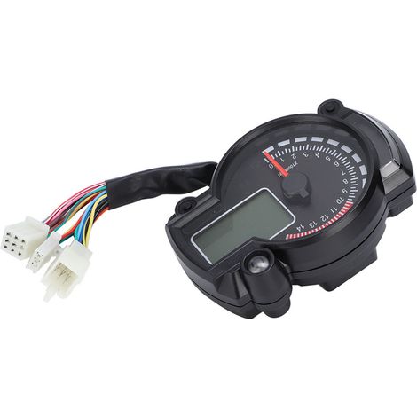 Compteur de vitesse, odomètre et tachymètre numériques universels pour moto avec écran LCD couleur et capteur de vitesse (1/5)