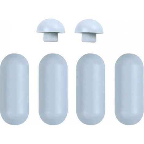 Protector universal para asiento de inodoro, 4 almohadillas para el asiento, 2 almohadillas para la tapa, color gris. (1/5)
