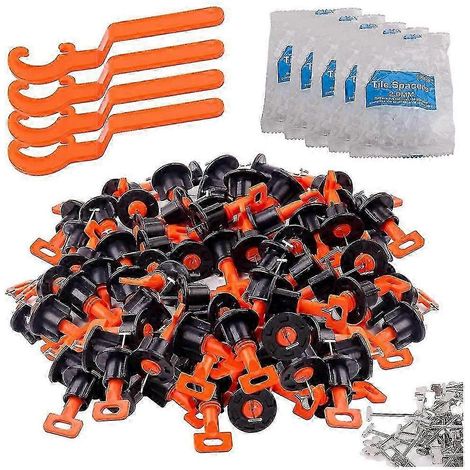 Le kit de nivellement de carrelage comprend 100 outils de nivellement, 4 clés et 500 rondelles de 2 mm. (1/5)