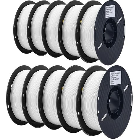 PLA-Filament für 3D-Drucker, 1,75 mm Durchmesser, 1 kg Rolle, 10 kg PLA Weiß (1/2)