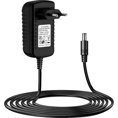 24V 0,75A Ladegerät für Rowenta X-Pert 6.60 RH6821 RH6838 RH6837 RH6838 RH6877 RH6878 RH6879 TY6838 TY6837 TY6878 EO6838 EO6878 (Gleichstromnetzteil, 5,5 x 2,5 mm, 1,2 m)