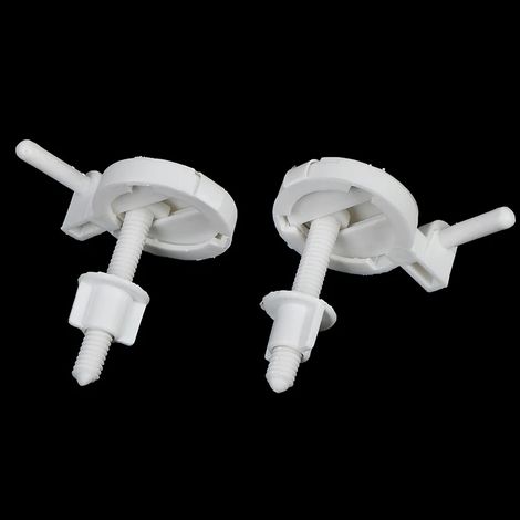 (Taille unique) Nouveauté : 1 lot/2 vis de fixation en plastique pour abattant de WC, compatibles avec les charnières et outils de réparation. (1/5)