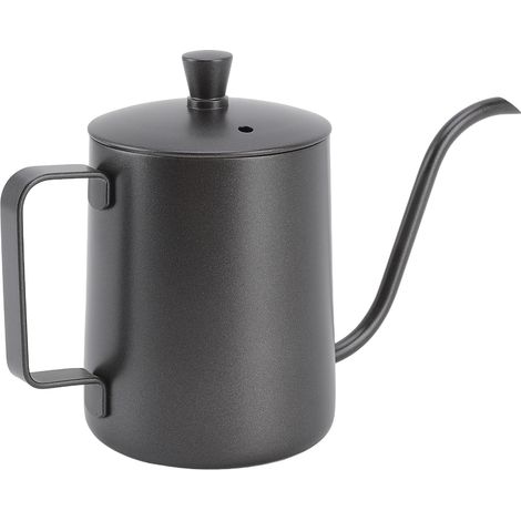 Bouilloire à café filtre en acier inoxydable, bec verseur étroit, col de cygne, 350 ml, PTFE noir (1/5)