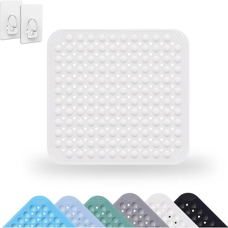 1 Tapis De Douche, Antidérapant Avec Ventouses, En PVC Lavable Machine, Pour Salle De Bain (1/5)