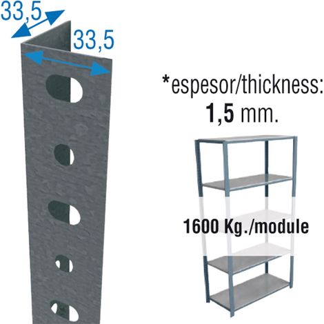 SCAFFALE ANGOLARE ESTANT GALVANI - 2 M