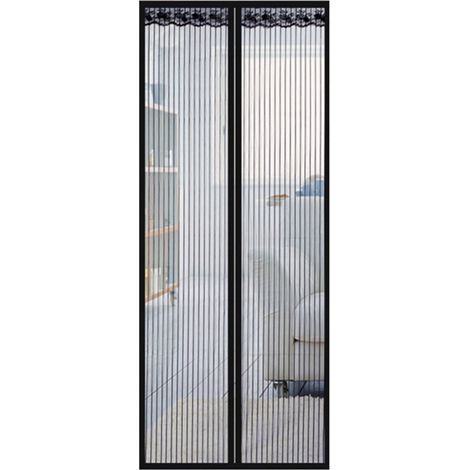 Moustiquaire magnétique avec rideau en maille, moustiquaire de porte avec bande de fixation sur tout le cadre (1/5)