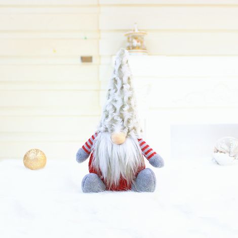 Gnomo di Natale, gnomo di peluche per Natale, ornamenti svedesi, bambole di peluche natalizie, decorazioni natalizie scandinave di Babbo Natale, ornamento natalizio a forma di elfo (201925red) (1/3)