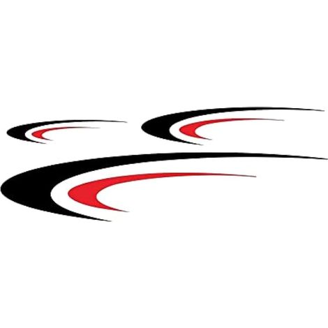 Autocollants pour carrosserie, grands autocollants en vinyle, bandes graphiques pour camping-car, caravane, remorque - Noir et rouge (1/3)
