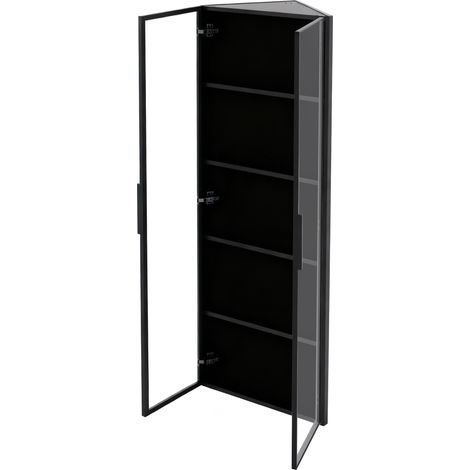 Vetrina espositiva in vetro LED nera 62 x 35 x 160 cm HOMVRA (1/5)