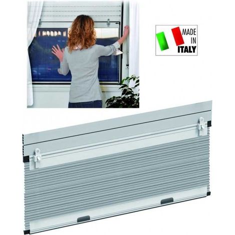 Moustiquaire en aluminium 100 x 160 cm – Maille plissée pour volets roulants 14 à 20 mm – Installation rapide et efficace – Hu-Firma