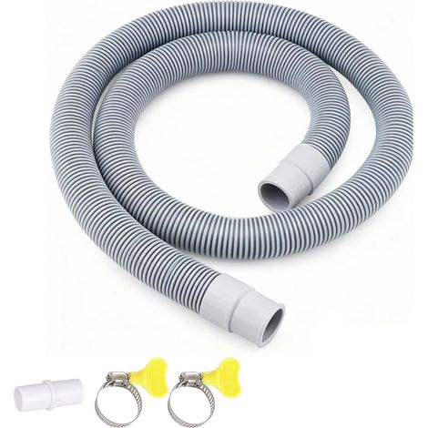 Tuyau de Vidange Universel 1m pour Machine à Laver et Lave-Vaisselle Diamètre 20mm avec Raccord et Colliers de Serrage Flexible Evacuation Eau (1/5)