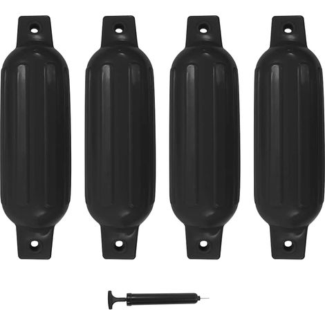 Bootsfender 4 Stk. Schwarz 41 x 11,5 cm PVC