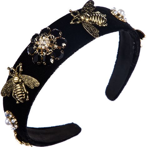 Headband Velours - Strass - Pour Femme - Adapté Tous Types Cheveux - Occasions Festives Mariage Soirée - 1 Pièce (1/5)