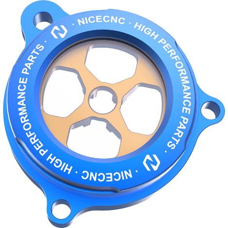 Coperchio del filtro dell'olio motore, design trasparente, alluminio lavorato a CNC, GIALLO (1/2)