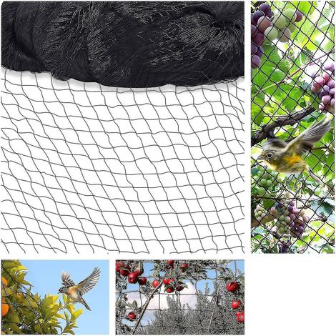 Filet de protection pour oiseaux 15 m x 15 m, filet pour plantes, filet pour bassin, filet de jardin, mailles de 5 x 5 cm (1/5)