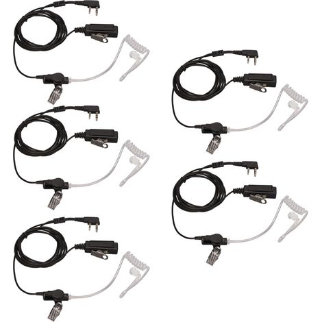 Écouteur radio à réduction de bruit K Head 2 broches avec microphone pour talkie-walkie BF 888S, BF 777S, BF 666S et BF UV5R (lot de 10). (1/4)