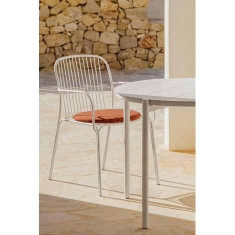 SKLUM 2er-Set Gartenstühle mit Armlehnen aus Stahl Anerina Gardenia Weiß (1/5)