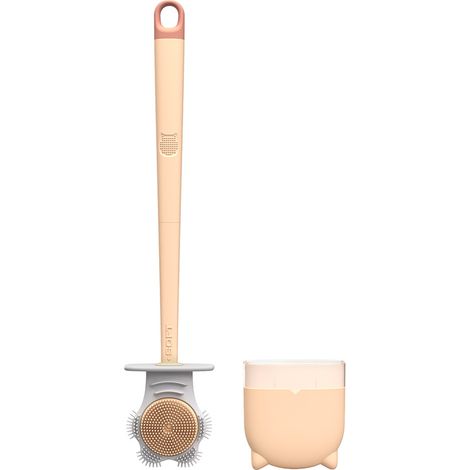 Brosse de Toilette Double Face Détachable en Forme de Griffe de Chat - Outil de Nettoyage pour Salle de Bain Rose (1/5)