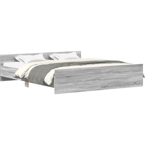 Lit double Lit adulte Cadre de lit sans matelas sonoma gris 180x200 cm (1/5)