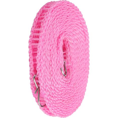 Tragbare Outdoor-Wäscheleine, rutschfestes Wäschetrockenseil, 5 m, verdickt (Pink) (1/5)