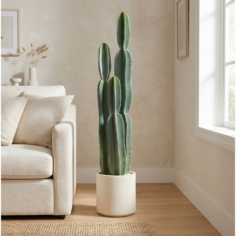 Pianta artificiale cactus 111 cm con vaso decorativo, verde DESVIAE (1/5)