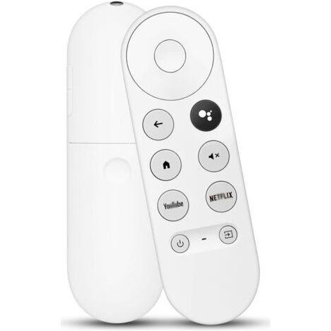 G9N9N Télécommande Vocale Bluetooth pour Google Chromecast TV 4K Snow, Télécommande de Remplacement Google avec Boutons Netflix et Youtube, Compatible avec Chromecast TV 4K, Contrôle Vocal