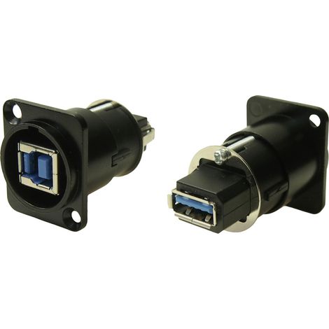 XLRFT USB 3.0 B-A Buchse schwarz Metall Geerdet Adapter, Einbau CP30109 Cliff Inhalt: 1 St.