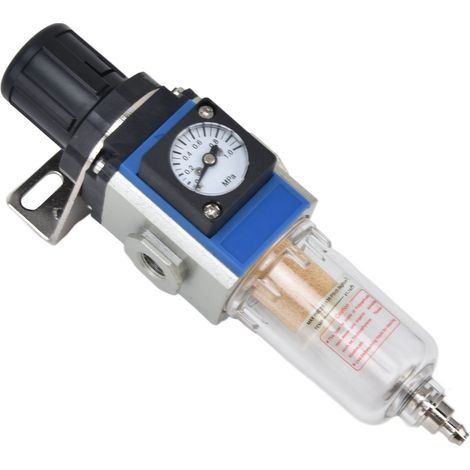 Filtre Compresseur d'Air Haute Précision Régulateur de Pression Autobloquant avec Manomètre, Capacité de Cuve 10CC, GFR200-08 PT1/4 (1/5)
