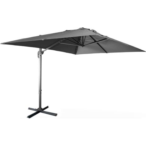 3x4m rectangular cantilever parasol, Wimereux, Grey