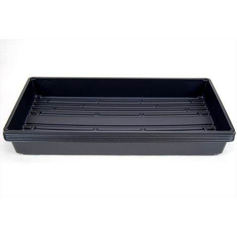 Lot de 5 plateaux de plantation en plastique noir durable (sans trous de drainage) 54 cm x 28 cm - Fleurs, semis
